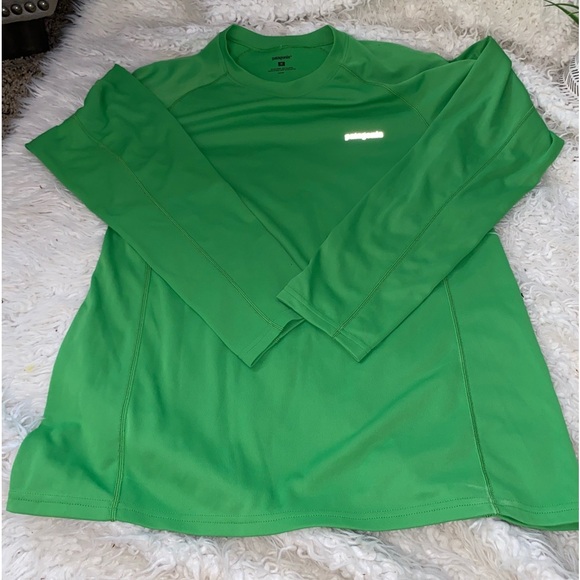 Patagonia base layer shirt green Capilene Green Midweight Polartec #78 - Picture 1 of 8